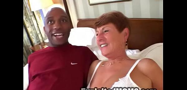  68 year old grandma handles big cock like a pro in Amateur Interracial Video